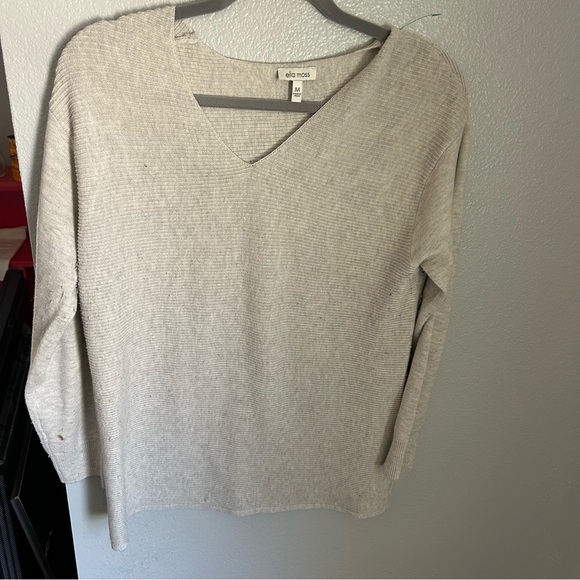 Cream ribbed sweater sz medium - Picture 1 of 2